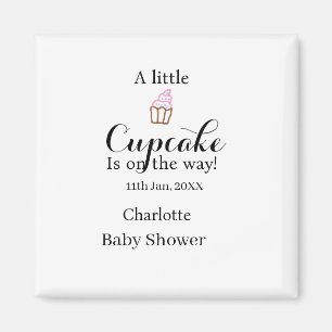 Een klein cupcake is op komst baby shower naam da magneet