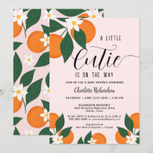 Een klein cutie-botanisch citrusOranje Baby shower
