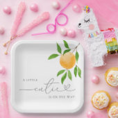 Een klein Cutie Modern Baby shower Papieren Bordje (Feest)