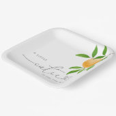 Een klein Cutie Modern Baby shower Papieren Bordje (Gebogen)