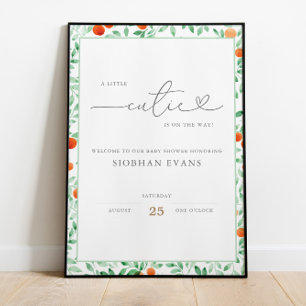 Een klein Cutie Modern Baby shower Welkom Poster