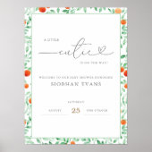 Een klein Cutie Modern Baby shower Welkom Poster (Voorkant)