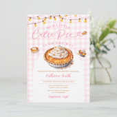 Een klein Cutie Pie komt onderweg Baby Shower Roze Kaart (Staand voorkant)