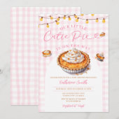 Een klein Cutie Pie komt onderweg Baby Shower Roze Kaart (Voorkant / Achterkant)