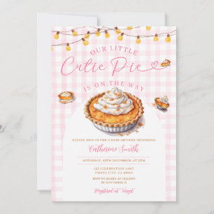 Een klein Cutie Pie komt onderweg Baby Shower Roze Kaart