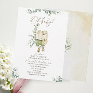 Een klein doeken baby en eucalyptus waterverf Bab Kaart