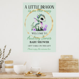 Een Klein Draakje Is Op Komst Baby Borrel Poster