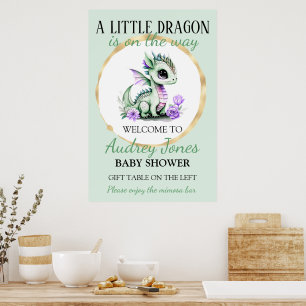 Een Klein Draakje Is Op Weg Baby Borrel Poster