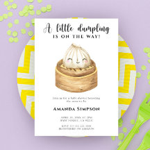 Een klein dumpling is op komst baby shower
