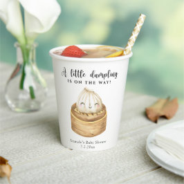 Een klein dumpling is op komst baby shower papieren bekers