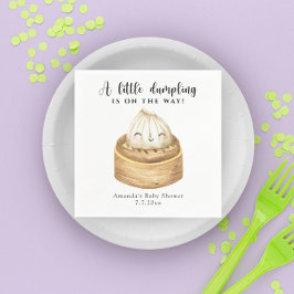 Een klein dumpling is op komst baby shower servet