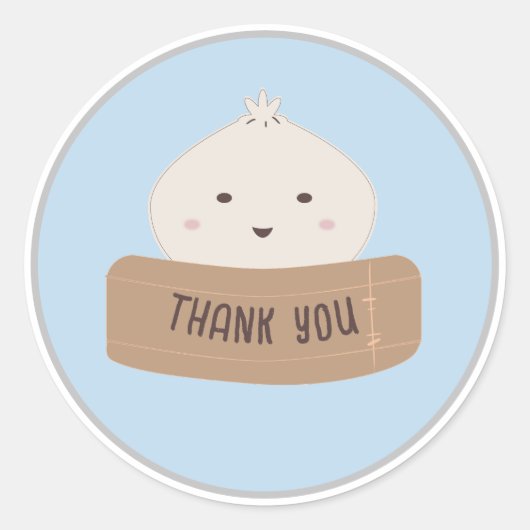 Een klein Dumpling is op komst Dank je Ronde Sticker (Voorkant)