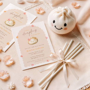 Een klein dumpling onderweg Cute babymeisje shower Kaart