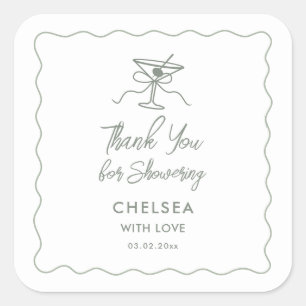 Een klein een is op komst Baby Shower Bedankt Vierkante Sticker