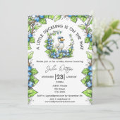 Een klein eendje is onderweg Baby Boy Shower Kaart (Staand voorkant)