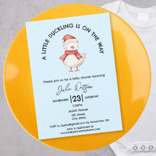 Een klein eendje is op weg naar de winter Kerstmis Kaart