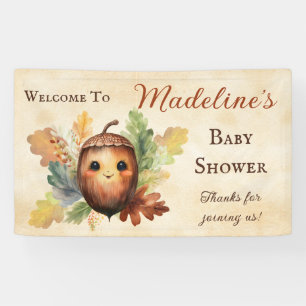 Een Klein Eikel Herfst Baby Shower Welkomstbord Spandoek