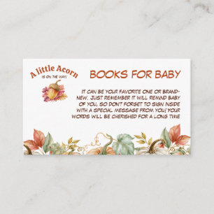 Een Klein Eikel Herfst Boeken Voor Baby Shower Informatiekaartje