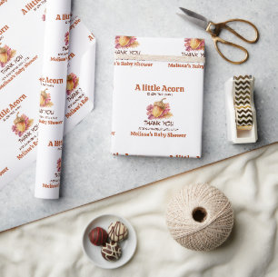 Een Klein Eikel Is Op Weg Fall Baby Shower Cadeaupapier
