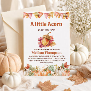 Een Klein Eikel Is Op Weg Fall Baby Shower Kaart