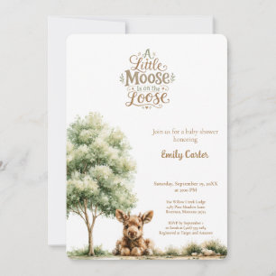 Een klein eland loopt los Baby Shower  Kaart
