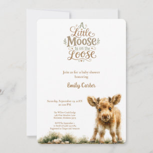 Een klein eland loopt los Baby Shower  Kaart