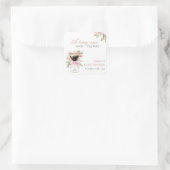 Een klein Espresso Martini Baby shower Vierkante Sticker (Tas)