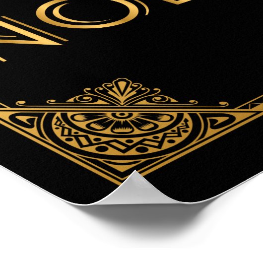 een klein feestje met gatsby geïnspireerd trouwbor poster (Hoek)