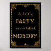 een klein feestje met gatsby geïnspireerd trouwbor poster (Voorkant)