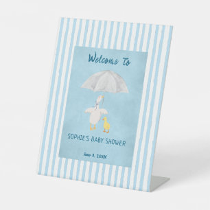Een Klein Gansje Is Op Weg Baby Shower Welkom Reclamebord Met Voetstuk