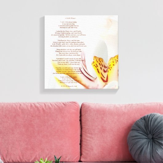 "Een klein gebedje" Orchidee Canvas Afdruk (Insitu (Woonkamer))
