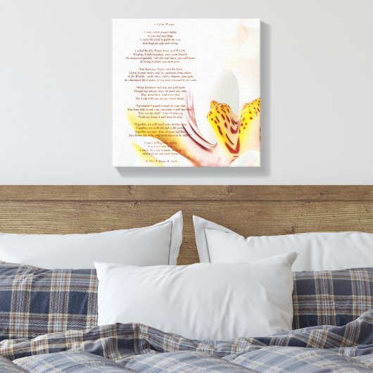 "Een klein gebedje" Orchidee Canvas Afdruk (Insitu (Slaapkamer))