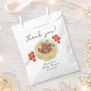 Een klein gehaktbal komt eraan Baby Shower Bedankzakje