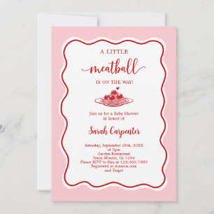 Een klein gehaktballetje is op komst Baby Shower M Kaart