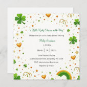 Een klein geluksbrenger is op komst Uitnodiging (Voorkant / Achterkant)