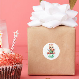 Een Klein Hapje Hemel Baby Shower Favor Ronde Sticker