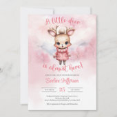 Een klein hertje is hier bijna roze winter kaart (Voorkant)