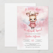 Een klein hertje is hier bijna roze winter kaart (Voorkant / Achterkant)