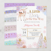 Een klein hertje is onderweg baby shower uit te no kaart (Voorkant / Achterkant)