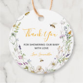 Een klein Honey Bee Wildflower Baby shower Bedankjes Labels (Voorkant)