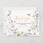 Een klein Honey Bee Wildflower Baby shower Bedankkaart (Voorkant)