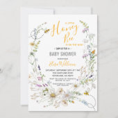 Een klein Honey Bee Wildflower Baby shower Kaart (Voorkant)