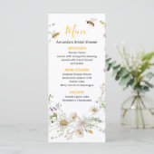 Een klein Honey Bee Wildflower Baby shower Menu (Staand voorkant)