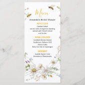 Een klein Honey Bee Wildflower Baby shower Menu (Voorkant)