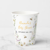 Een klein Honey Bee Wildflower Baby shower Papieren Bekers (Achterkant)