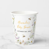 Een klein Honey Bee Wildflower Baby shower Papieren Bekers (Voorkant)