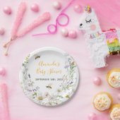 Een klein Honey Bee Wildflower Baby shower Papieren Bordje (Feest)