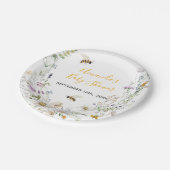 Een klein Honey Bee Wildflower Baby shower Papieren Bordje (Gekanteld)