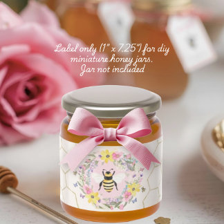 Een Klein Honing Bloem Bij Baby Shower Favor Label