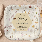 Een klein honinggeslacht neutraal Baby Baby shower Papieren Bordje